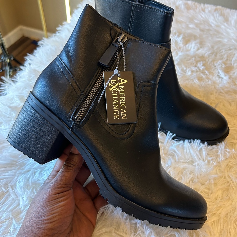 American Exchange Sleek Black Ankle Booties